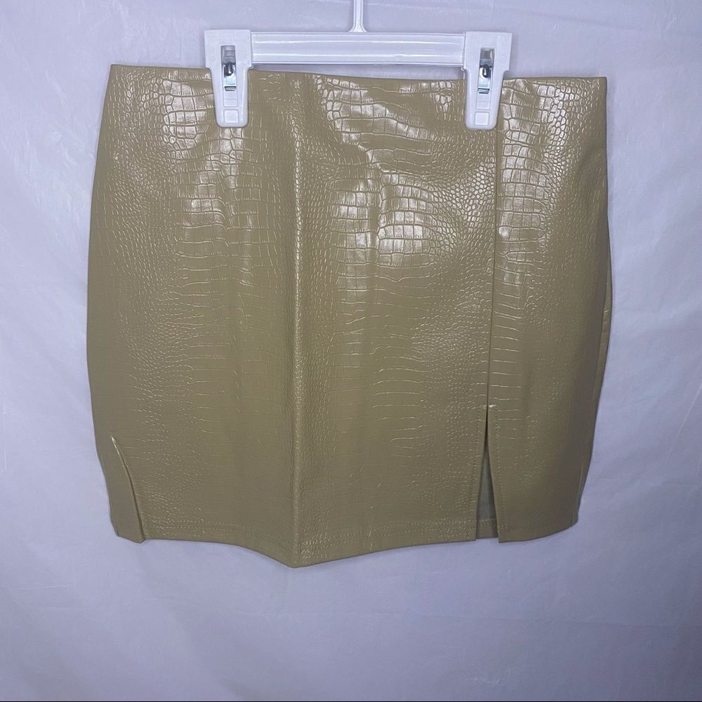 Fashion Nova Croc Mini Skirt Size S
